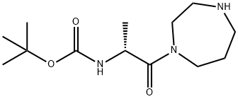 (2-[1,4]Diazepan-1-yl-1-methyl-2-oxo-ethyl)-carbamic acid tert-butyl ester
 Struktur