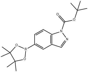 TERT-BUTYL 5-(4,4,5,5-TETRAMETHYL-1,3,2-DIOXABOROLAN-2-YL)-1H-INDAZOLE-1-CARBOXYLATE Struktur