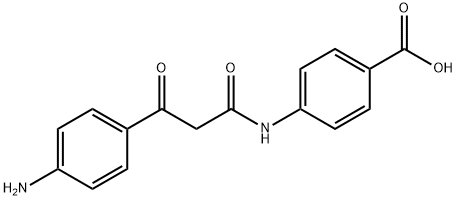 4-{[3-(4-aminophenyl)-3-oxopropanoyl]amino}benzoic acid Struktur