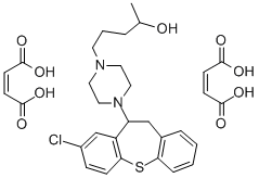 1-Piperazinebutanol, 4-(8-chloro-10,11-dihydrodibenzo(b,f)thiepin-10-y l)-alpha-methyl-, (Z)-2-butenedioate (1:2) Struktur