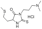 Hydantoin, 3-(3-(dimethylamino)propyl)-5-(2-(methylthio)ethyl)-2-thio- , hydrochloride Struktur