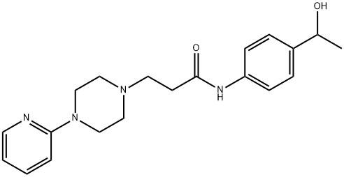 1-Piperazinepropanamide, N-(4-(1-hydroxyethyl)phenyl)-4-(2-pyridinyl)- Struktur