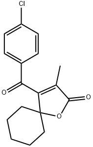 1-Oxaspiro(4.5)dec-3-en-2-one, 4-(4-chlorobenzoyl)-3-methyl- Struktur