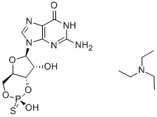 GUANOSINE 3',5'-CYCLIC MONOPHOSPHOROTHIOATE, RP-ISOMER, TRIETHYLAMMONIUM SALT Struktur