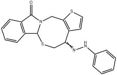 5H-thieno[2',3':5,6][1,3]thiazocino[2,3-a]isoindole-4,11(6aH,13H)-dione 4-(N-phenylhydrazone) Struktur