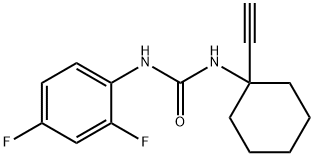 N-(2,4-difluorophenyl)-N'-(1-ethynylcyclohexyl)urea Struktur