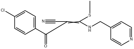 (Z)-2-(4-chlorobenzoyl)-3-(methylsulfanyl)-3-[(4-pyridinylmethyl)amino]-2-propenenitrile Struktur