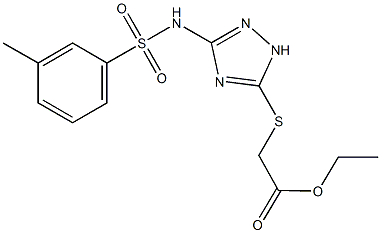 ethyl 2-[(3-{[(3-methylphenyl)sulfonyl]amino}-1H-1,2,4-triazol-5-yl)sulfanyl]acetate Struktur