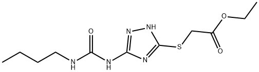 ethyl 2-[(3-{[(butylamino)carbonyl]amino}-1H-1,2,4-triazol-5-yl)sulfanyl]acetate Struktur