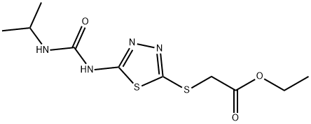 ethyl 2-[(5-{[(isopropylamino)carbonyl]amino}-1,3,4-thiadiazol-2-yl)sulfanyl]acetate Struktur