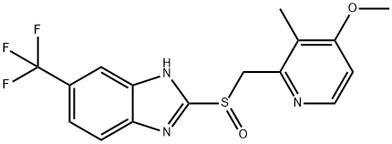 2-[(4-METHOXY-3-METHYLPYRIDINYL)-METHYLSULFINYL]-5-TRIFLUOROMETHYLBENZIMIDAZOLE Struktur