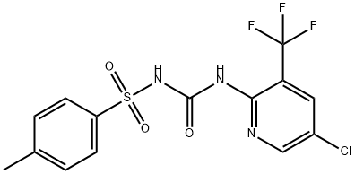 5-chloro-2-[({[(4-methylphenyl)sulfonyl]amino}carbonyl)amino]-3-(trifluoromethyl)pyridine Struktur