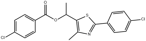 1-[2-(4-chlorophenyl)-4-methyl-1,3-thiazol-5-yl]ethyl 4-chlorobenzenecarboxylate Struktur