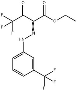 ethyl 4,4,4-trifluoro-3-oxo-2-{(Z)-2-[3-(trifluoromethyl)phenyl]hydrazono}butanoate Struktur