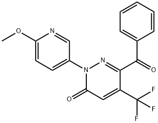 6-benzoyl-2-(6-methoxy-3-pyridinyl)-5-(trifluoromethyl)-3(2H)-pyridazinone Struktur