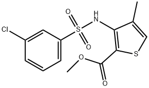 methyl 3-{[(3-chlorophenyl)sulfonyl]amino}-4-methyl-2-thiophenecarboxylate Struktur