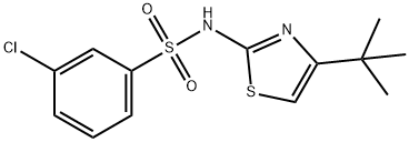 N-[4-(tert-butyl)-1,3-thiazol-2-yl]-3-chlorobenzenesulfonamide Struktur