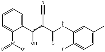 (Z)-2-cyano-N-(2-fluoro-5-methylphenyl)-3-hydroxy-3-(2-nitrophenyl)-2-propenamide Struktur