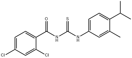 N-(2,4-dichlorobenzoyl)-N'-(4-isopropyl-3-methylphenyl)thiourea Struktur