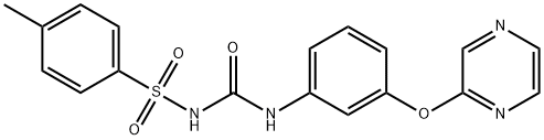 2-{3-[({[(4-methylphenyl)sulfonyl]amino}carbonyl)amino]phenoxy}pyrazine Struktur