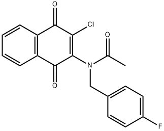 N-(3-chloro-1,4-dioxo-1,4-dihydro-2-naphthalenyl)-N-(4-fluorobenzyl)acetamide Struktur