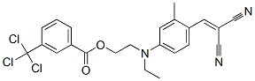 2-[[4-(2,2-dicyanovinyl)-3-methylphenyl]ethylamino]ethyl 3-(trichloromethyl)benzoate Struktur