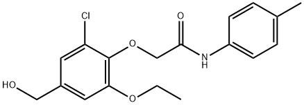 2-[2-CHLORO-6-ETHOXY-4-(HYDROXYMETHYL)PHENOXY]-N-(4-METHYLPHENYL)-ACETAMIDE Struktur