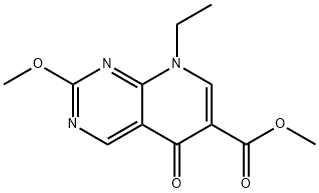 methyl 8-ethyl-5,8-dihydro-2-methoxy-5-oxopyrido[2,3-d]pyrimidine-6-carboxylate Struktur