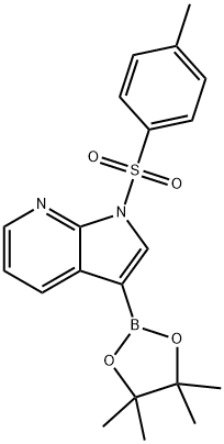 1H-Pyrrolo[2,3-b]pyridine, 1-[(4-methylphenyl)sulfonyl]-3-(4,4,5,5-tetramethyl-1,3,2-dioxaborolan-2-yl)- Struktur