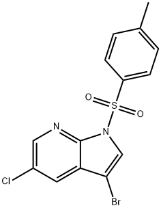 1H-Pyrrolo[2,3-b]pyridine, 3-bromo-5-chloro-1-[(4-methylphenyl)sulfonyl]- Struktur