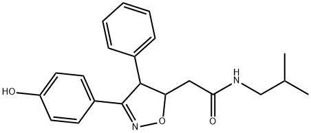 5-Isoxazoleacetamide,  4,5-dihydro-3-(4-hydroxyphenyl)-N-(2-methylpropyl)-4-phenyl- Struktur