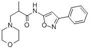 4-Morpholinepropanamide, alpha-methyl-N-(3-phenyl-5-isoxazolyl)- Struktur