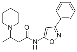 1-Piperidinepropanamide, beta-methyl-N-(3-phenyl-5-isoxazolyl)- Struktur