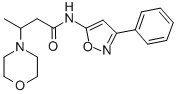 4-Morpholinepropanamide, beta-methyl-N-(3-phenyl-5-isoxazolyl)- Struktur