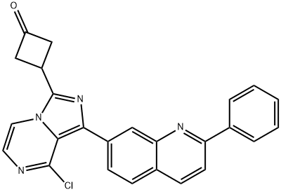 3-(8-chloro-1-(2-phenylquinolin-7-yl)iMidazo[1,5-a]pyrazin-3-yl)cyclobutanone Struktur