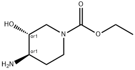 1-Piperidinecarboxylicacid,4-amino-3-hydroxy-,ethylester,trans-(9CI) Struktur