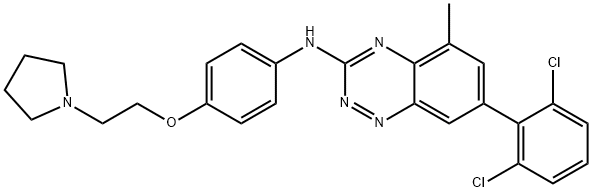 1,2,4-Benzotriazin-3-aMine, 7-(2,6-dichlorophenyl)-5-Methyl-N-[4-[2-(1-pyrrolidinyl)ethoxy]phenyl]- Struktur