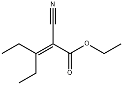 Ethyl2-cyano-3-ethyl-2-pentenoate Struktur