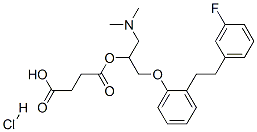 4-[1-dimethylamino-3-[2-[2-(3-fluorophenyl)ethyl]phenoxy]propan-2-yl]o xy-4-oxo-butanoic acid hydrochloride Struktur