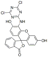 4'-[(4,6-dichloro-1,3,5-triazin-2-yl)amino]-3',6'-dihydroxyspiro[isobenzofuran-1(3H),9'-[9H]xanthene]-3-one  Struktur