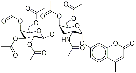 7-[[4,6-Di-O-acetyl-2-(acetylaMino)-2-deoxy-3-O-(2,3,4,6-tetra-O-acetyl-β-D-galactopyranosyl)-α-D-galactopyranosyl]oxy]-4-Methyl-2H-1-benzopyran-2-one Struktur