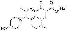 8-Fluoro-5,6-dihydro-7-(4-hydroxypiperidino)-4-methyl-1-oxo-4H-3a-aza-1H-phenalene-2-carboxylic acid sodium salt Struktur