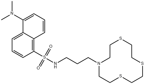 [12]aneNS3,  N-[3-(1,4,7-Trithia-10-aza-10-cyclododecyl)propyl]dansylamide Struktur