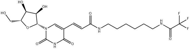 5-[3-OXO-3-[[6-[TRIFLUORACETYLAMINO]HEXYL]AMINO]-1-PROPENYL]URIDINE Struktur