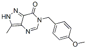 3-[(4-methoxyphenyl)methyl]-7-methyl-3,5,8,9-tetrazabicyclo[4.3.0]nona -4,6,9-trien-2-one Struktur