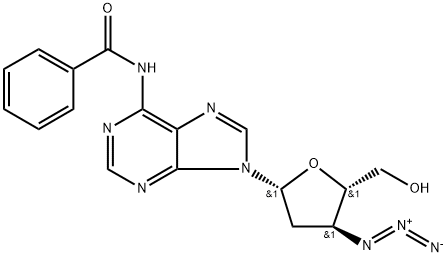 3'-AZIDO-N6-BENZOYL-2',3'-DIDEOXYADENOSINE Struktur