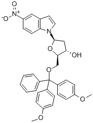 1-(5-O-(DIMETHOXYTRITYL)-BETA-D-2-DEOXYRIBOFURANOSYL)-5-NITROINDOLE Struktur