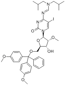 N4-DIISOBUTYLAMINOMETHYLIDENE-5'-O-(DIMETHOXYTRITYL)-5-IODO-2'-O-METHYLCYTIDINE Struktur