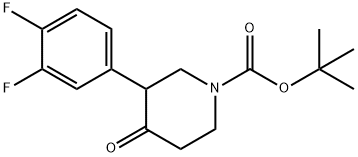 1-BOC-3-(3',4'-DIFLUORO-PHENYL)-PIPERIDIN-4-ONE Struktur