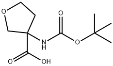 3-{[(tert-butoxy)carbonyl]amino}oxolane-3-carboxylic acid Struktur